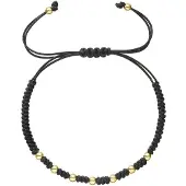 Evolution Group Bracciale Esclusivo Kabbalah Nero Con Palline Dorate 93T00101 — Bracciale
