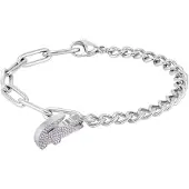 Lacoste Bracciale Acciaio Cristalli Viola Coccodrillo — Bracciale