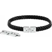 Trussardi Original T-Leather Black Leather Bracciale TJAXV19