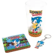 Bandai Copo Sonic The Hedgehog . Coaster &amp; Keyring Gift Set