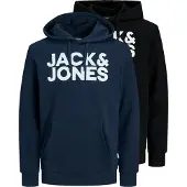 Jack & Jones Sweatshirt 'JJECorp' navy / preto / branco