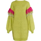 IZIA Pullover cinzento claro / cana / rosa