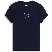 Tommy Hilfiger Camisa 'Logo Slim' navy / vermelho / branco