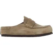 Birkenstock para mulher. 1029675 Tamancos de Couro Naples Wrapped (Ajuste Regular) taupe (42), Plano, Nenhum, Casual