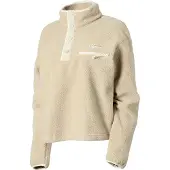 Columbia - Helvetia II Cropped Half Snap Fleece Ancient Fossil Dark Stone Chalk para Mulher - Nylon - Tamanho XS