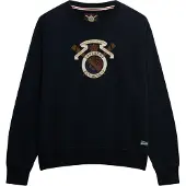 Superdry para mulher. W2012579A Sweatshirt Crest navy (S), Casual, Algodão, Marinho