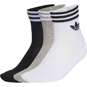 Adidas Meias '3-Stripes Ankle 3 Pairs' acinzentado / preto / branco
