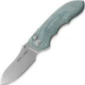 Viper Navalha Moon, Stonewashed, Teal Canvas Micarta