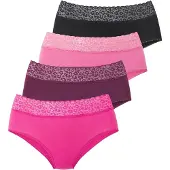 LASCANA Cueca berinjela / rosa / rosa claro / preto