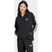 Adidas Casaco de treino em moletão 'Essentials' preto / branco