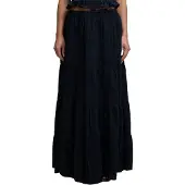 Superdry para mulher. W7210412A Saia Tiered Maxi marinho (M), Casual, Algodão