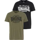 Lonsdale Camisa 'Morham' oliveira / preto / branco