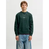 Jack & Jones Sweatshirt 'JJESoho' verde escuro / branco