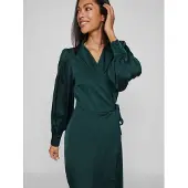 Vila Vestido Longo De Manga Comprida Enna Ravenna
