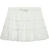 Superdry para mulher. W7210424A Saia em camadas branca (L), Branco, Casual, Algodão