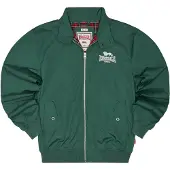 Lonsdale Casaco meia-estação 'Classic' verde escuro / branco
