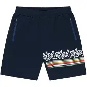 Ocean pacific Calças 'Beachbreak' navy / vermelho claro / branco