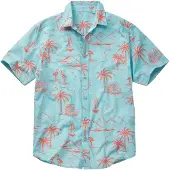 John devin Camisa 'Hawaii' azul claro / laranja