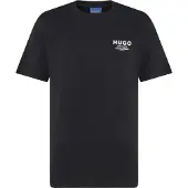 HUGO Camisa 'Nesptee' preto / branco