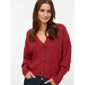 Vero Moda Casaco de malha 'VMLea' vermelho escuro
