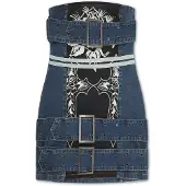Ed Hardy Vestido azul ganga