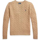 Ralph Lauren para mulher. 211971865002 Camisola de lã e caxemira castanha (XL), Marrom, Bege, Casual, Manga comprida