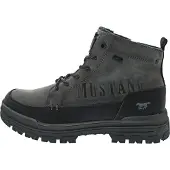 Mustang Botas com atacadores 'Peppin' cinzento escuro / preto