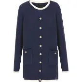 Dreimaster Klassik Casaco de malha navy / branco