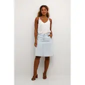 Cream Saia 'Bethany' azul ganga / branco