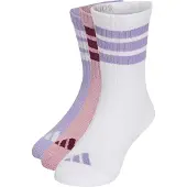 Adidas Embalagem com 3 pares de Meias de Cano Médio Amortecidas 3 Riscas para crianças