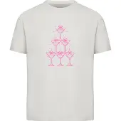 Miss Tee Camisa 'Cozy Drinks' cinzento claro / rosa