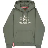 Alpha industries Sweatshirt verde escuro / branco