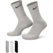 Nike Meias de desporto 'Everyday' cinzento / preto / branco