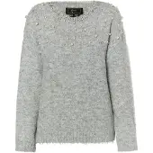 Faina Pullover 'Koosh' acinzentado / branco pérola