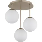 Globo Candeeiro de teto Harmon, bege/branco, vidro, Ø 34 cm, E14