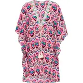 IZIA Kimono esmeralda / pó / rosa claro / bordeaux