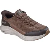 SKECHERS para homem. 232618 Ténis Slip-Ins: Contour Foam - Cozy Fit Cordelux castanho escuro (41), Marrom, Plano, Cordão, Casual