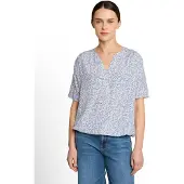 Tom Tailor Blusa azul escuro / branco