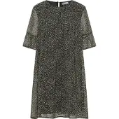 Dreimaster Vestido verde escuro / laranja / preto / offwhite