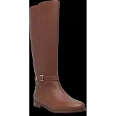 Ralph Lauren para mulher. 802974383001 Botas Brooke II em pele castanha (39), Couro, Marrom, Plano, Zíper, Casual