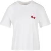 Miss Tee Camisa 'Sweet Cherie Stamp' ameixa / borgonha / branco