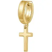 Brosway Brincos individuais banhados a ouro com tinta cruzada BIK29