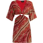 Faina Vestido bege / castanho / vermelho