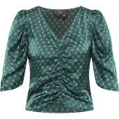 Faina Blusa verde escuro / branco