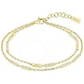 HUGO BOSS Double gold-plated Bracciale with crystals Larya 1580450