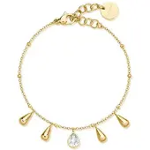 Brosway Pulseira Feminina em Ouro Galvânico com Pingentes Lágrima Gota Perfeito bpc20