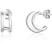 JVD Orecchini A Cerchio Argento Con Zirconi SVLE1623X61BI00 — Orecchini