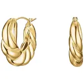 Rosefield Orecchini Placcati Oro Twisted Jethg-J972 — Orecchini