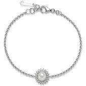 Brosway Pulseira de prata brilhante com pérola branca infinita FIW138