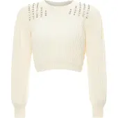 Faina Pullover prata / branco lã